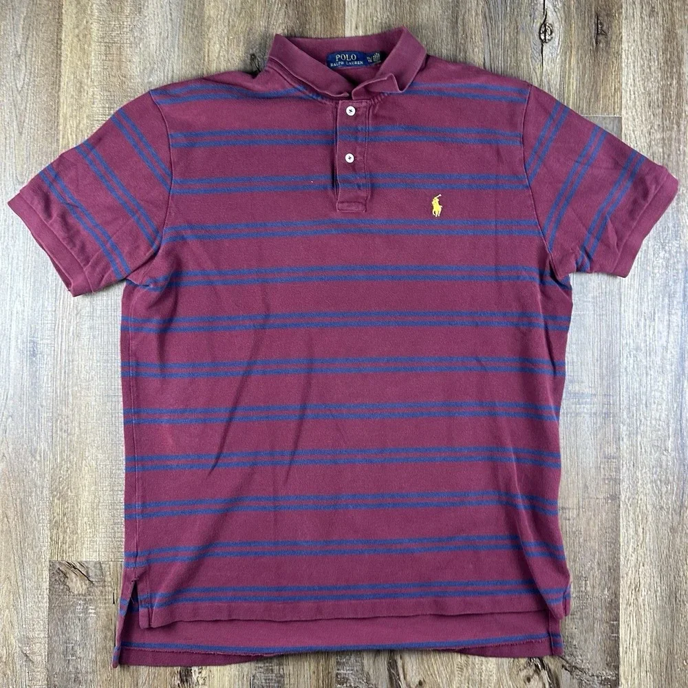 Polo‎ Ralph Lauren Shirt Mens XL Stripe Short Sleeve Pullover Good Fit Casual